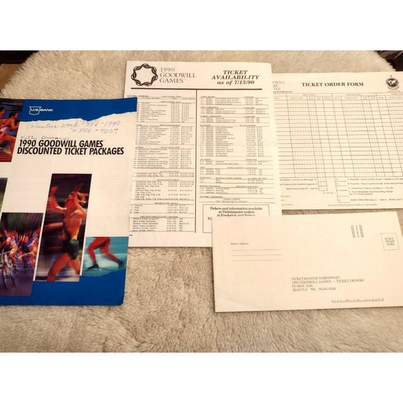 Goodwill Games 1990 Ticket Packages Booklet, Forms & Return Envelope Seattle, WA - Picture 1 of 5